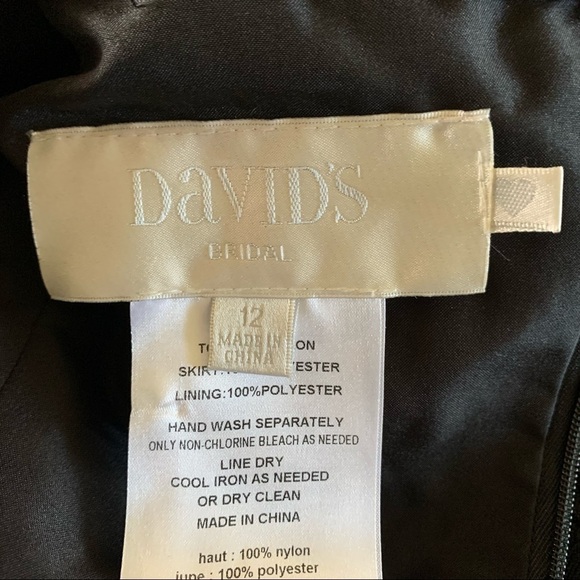 David’s Bridal NWT Short Sleeve Lace Chiffon Sz.12 - Picture 10 of 15